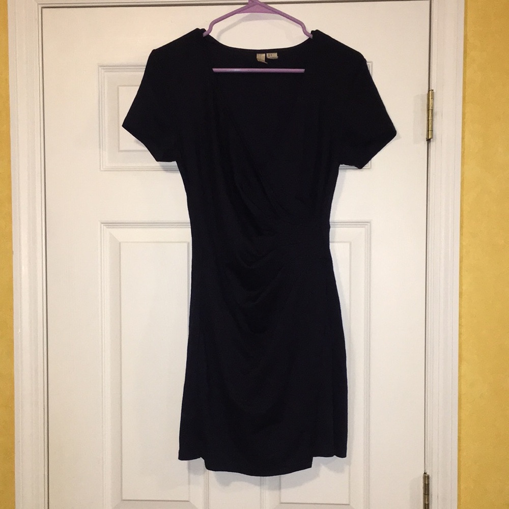 Dark V-neck mini dress